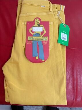 MOTHER Yellow Straight-Leg Jeans